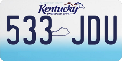 KY license plate 533JDU