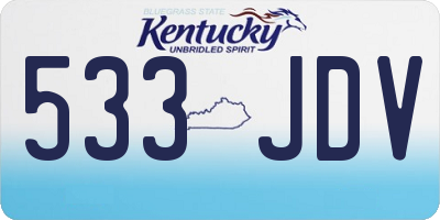 KY license plate 533JDV