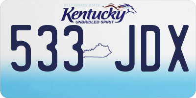 KY license plate 533JDX