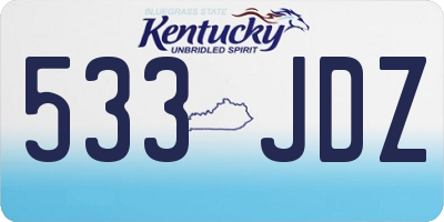 KY license plate 533JDZ
