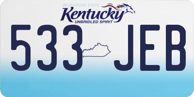 KY license plate 533JEB