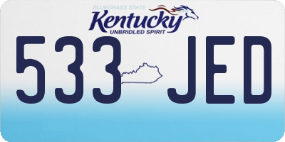 KY license plate 533JED