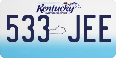 KY license plate 533JEE