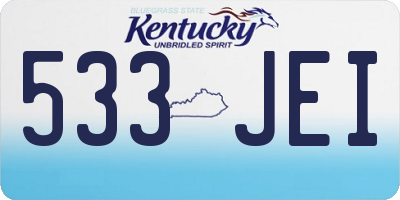 KY license plate 533JEI