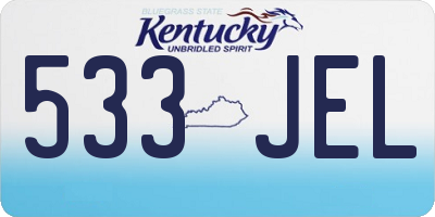 KY license plate 533JEL