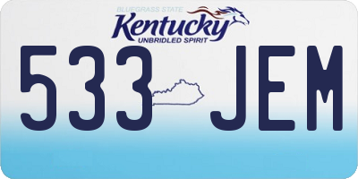 KY license plate 533JEM