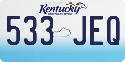 KY license plate 533JEQ
