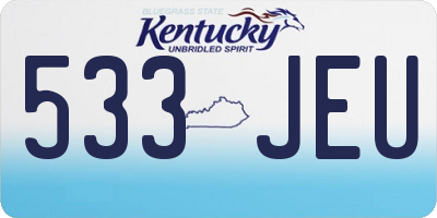 KY license plate 533JEU