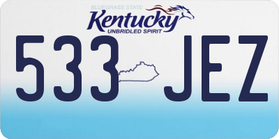 KY license plate 533JEZ