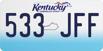 KY license plate 533JFF