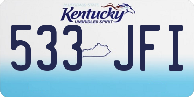KY license plate 533JFI