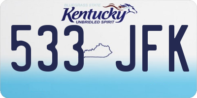 KY license plate 533JFK