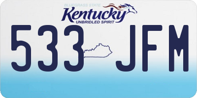 KY license plate 533JFM