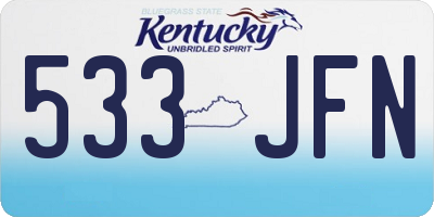 KY license plate 533JFN