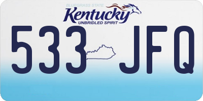KY license plate 533JFQ