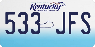 KY license plate 533JFS
