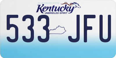 KY license plate 533JFU