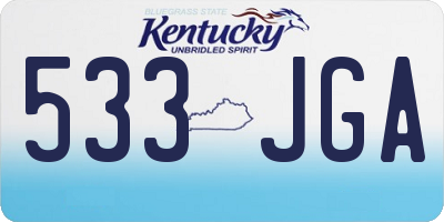 KY license plate 533JGA