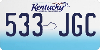 KY license plate 533JGC
