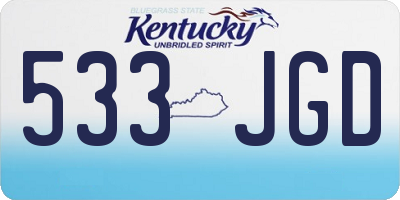 KY license plate 533JGD