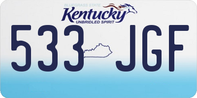 KY license plate 533JGF