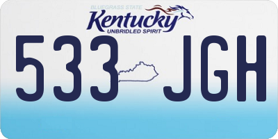 KY license plate 533JGH