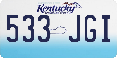 KY license plate 533JGI