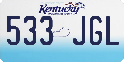 KY license plate 533JGL