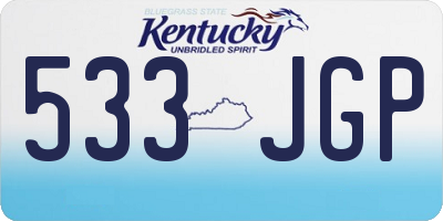 KY license plate 533JGP