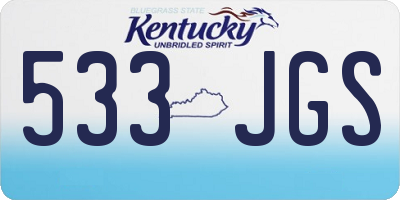 KY license plate 533JGS