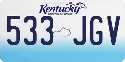 KY license plate 533JGV