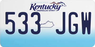 KY license plate 533JGW