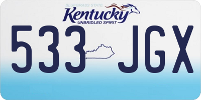 KY license plate 533JGX