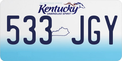 KY license plate 533JGY