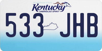 KY license plate 533JHB