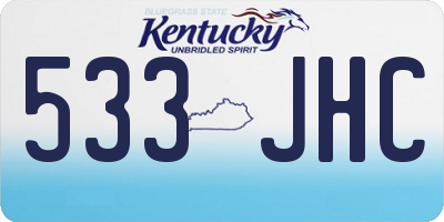 KY license plate 533JHC