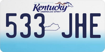 KY license plate 533JHE