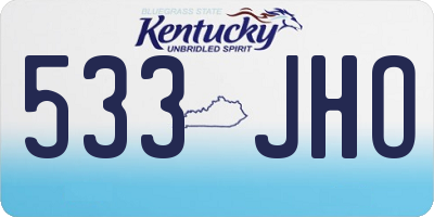 KY license plate 533JHO
