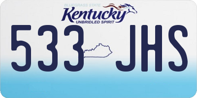 KY license plate 533JHS