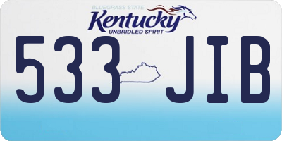 KY license plate 533JIB