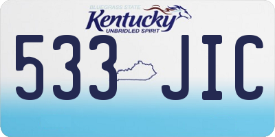 KY license plate 533JIC