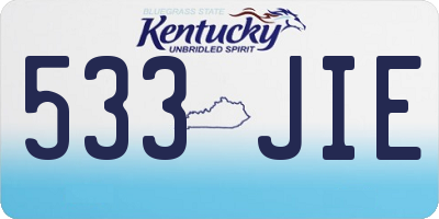 KY license plate 533JIE