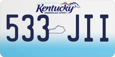 KY license plate 533JII