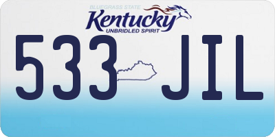 KY license plate 533JIL