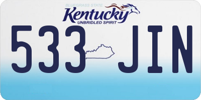 KY license plate 533JIN