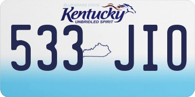 KY license plate 533JIO
