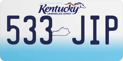KY license plate 533JIP