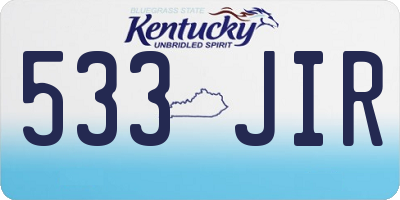 KY license plate 533JIR