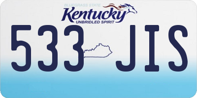 KY license plate 533JIS