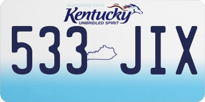 KY license plate 533JIX